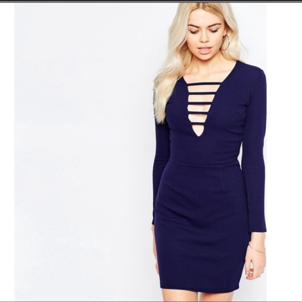 Daisy street mini dress w/ caged neckline Sz 4